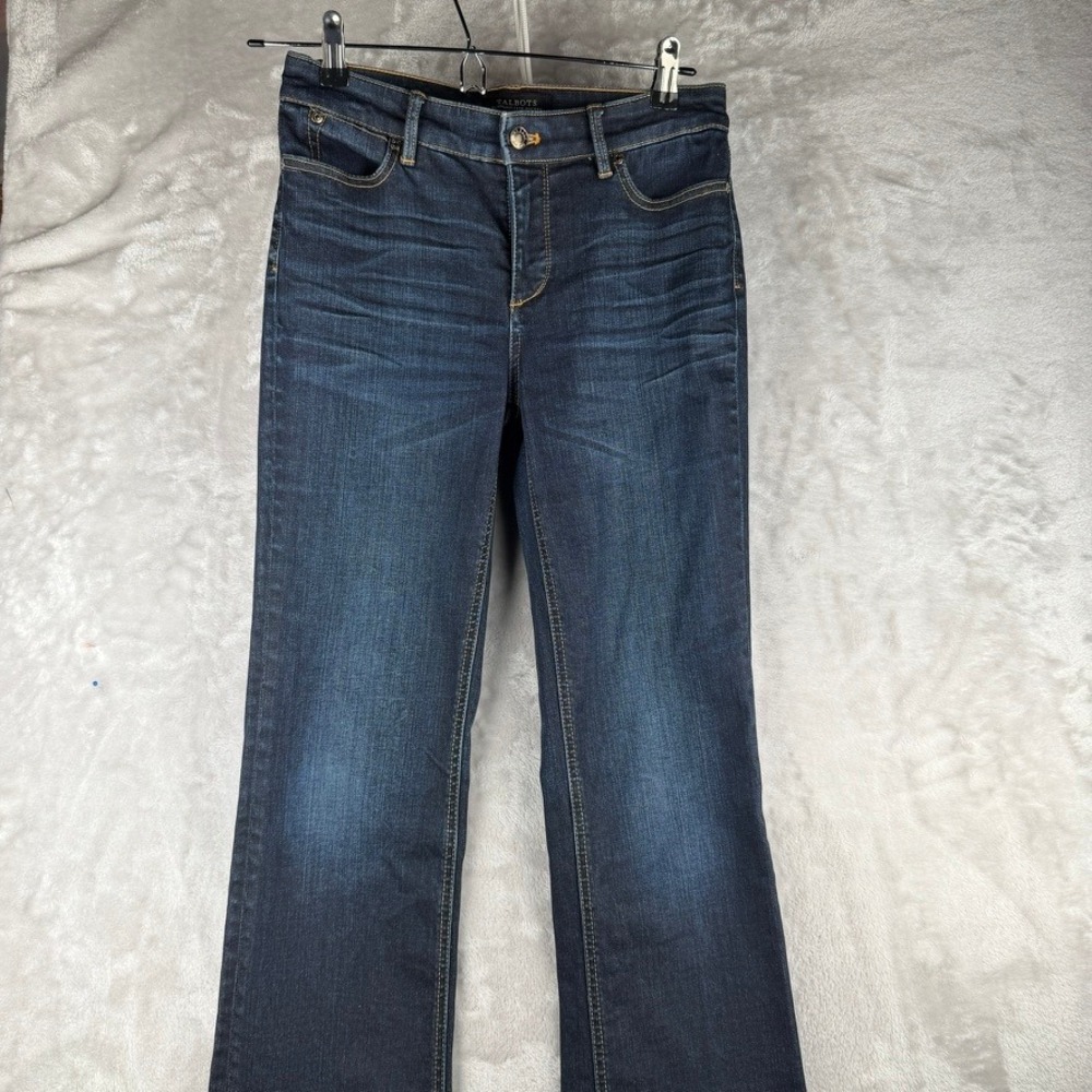 Talbots Womens Bootcut Jeans Dark Wash Flawless Five Pocket Size 4